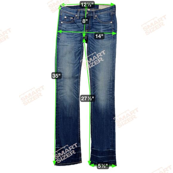 Rag & Bone Crop Jean 27.5" Inseam Alderly Wash Whiskering W1510K520 Size 24 - Picture 5 of 13